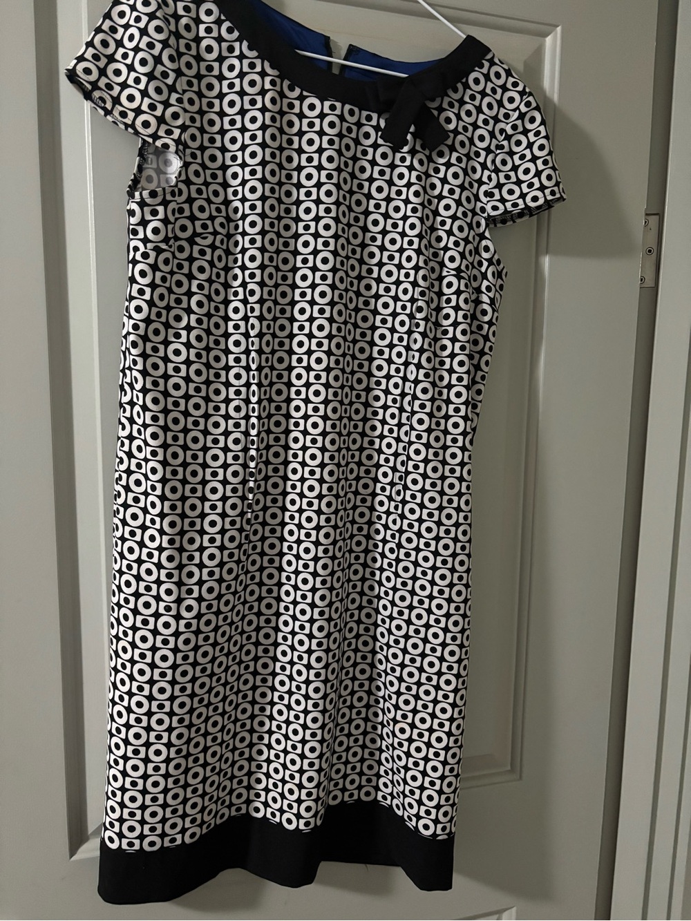London Times Black and White Geometric Midi Dress